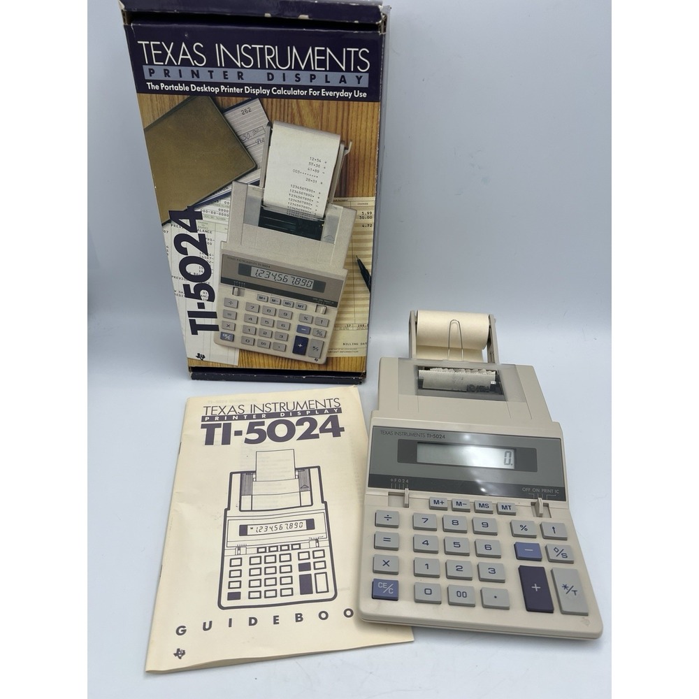 Texas Instruments TI-5024 Printing Calculator in original box with manual 1986‎